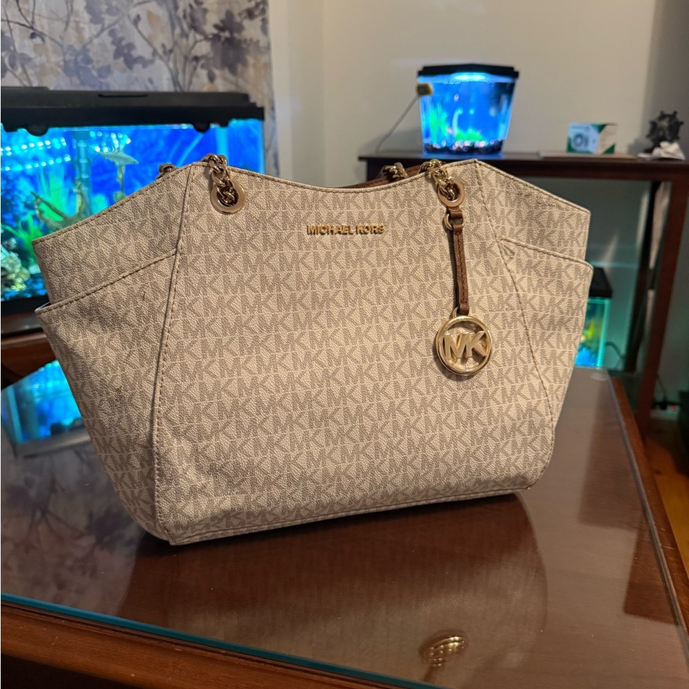 Michael Kors Cream Signature Tote Bag